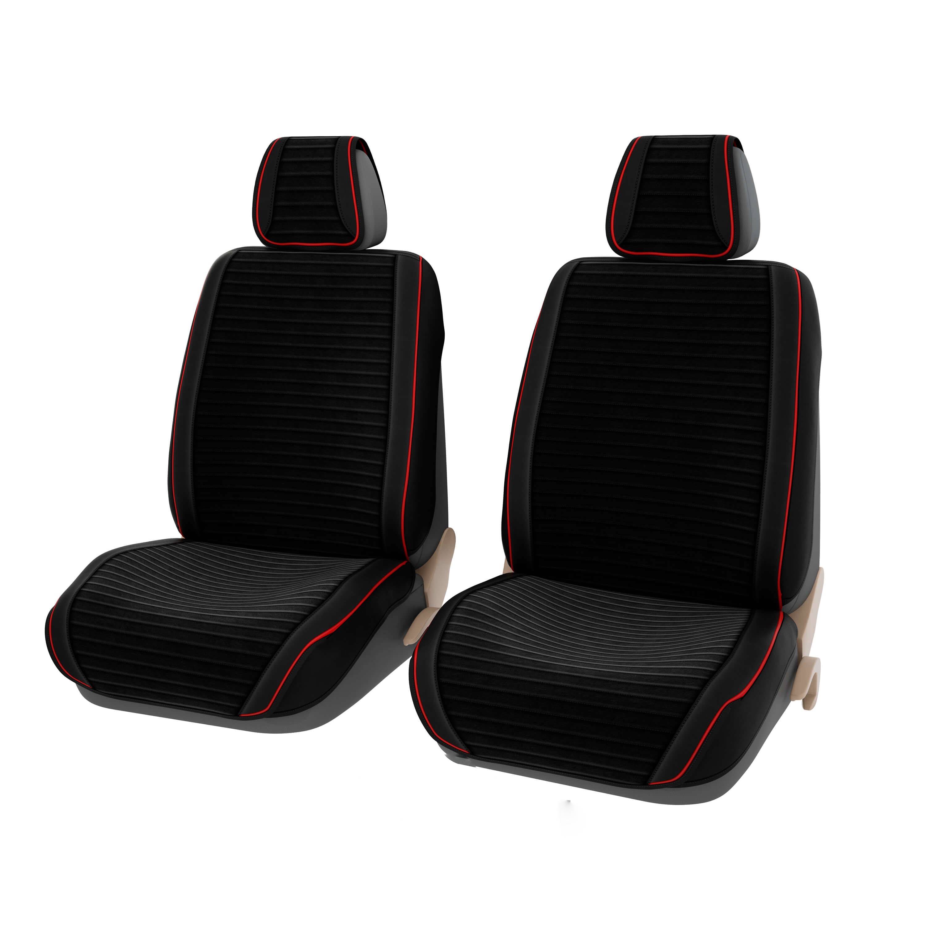 Накидки на сидения Plus Premium 2DBliss (на весь салон) Черный,строчка Черная,кант Красный  BLISS